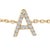 Contemporary 10K Yellow Gold Diamond Accent "A" Initial Charm and Link Bracelet For Sale - Image 3 of 6