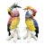 Pair of Italian Chelsea House Vintage Hand-Painted Ceramic Cockatoo Parrot Figures – Hollywood Regency / Tropical Revival For Sale