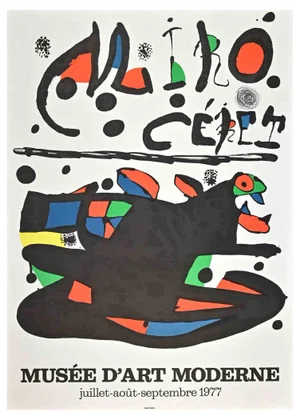 Vintage Joan Miró Modern Art Museum Poster, 1977