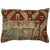 Lumbar size pillow made from a 19th century tribal Caucasian rug in soft blue and red. Measures: 16" x 24".