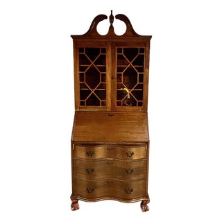 Antique Chippendale Style Secretary Desk For Sale