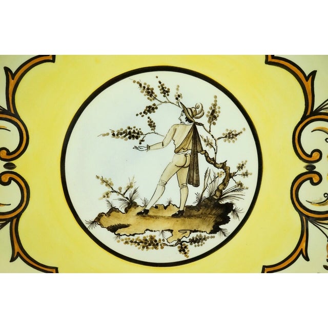 Ceramic Large 20th Century Art Deco Ceramic Plate from CIA MANNA Turin, Italy, 1930s For Sale - Image 7 of 17