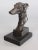 A superb vintage bronze greyhound whippet dog bust sculpture on a bronze base. This fine dog is well cast with exquisite...