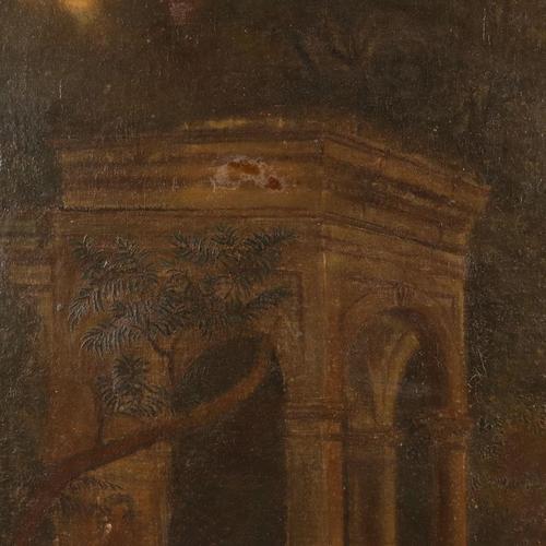 Landscape with Figures and Architecture, Oil on Canvas, Framed For Sale - Image 7 of 12