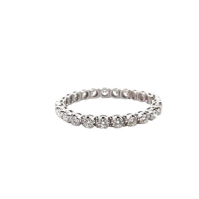 Contemporary 12.22 Carats Diamond Platinum Tennis Bracelet For Sale - Image 3 of 5