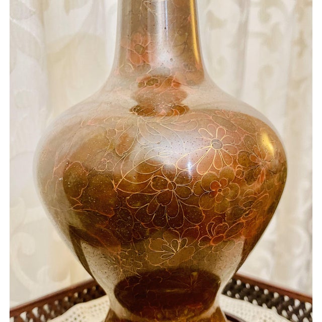 Mid 20th Century Mid-Century Dining Table Centerpiece Chinese Cloisonné Vase For Sale - Image 5 of 5