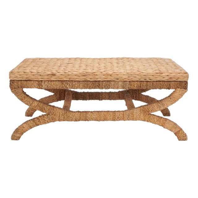 Caycee Water Hyacinth Table with Rope Base - Natural For Sale