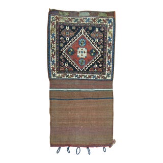 Tribal 19th Century Ghashghai Bagface Trapping Textile Rug For Sale