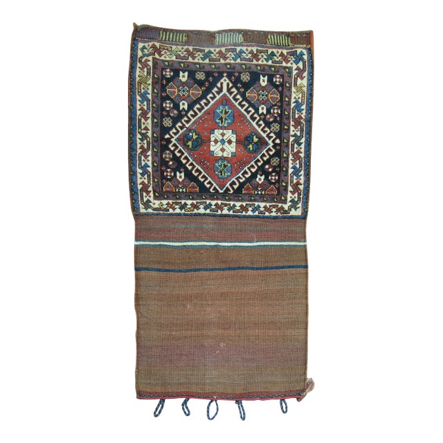 Tribal 19th Century Ghashghai Bagface Trapping Textile Rug For Sale