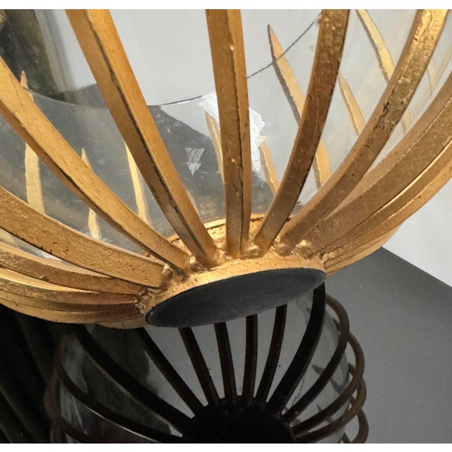 Sunburst Gilded Metal and Glass Bowl For Sale - Image 4 of 8