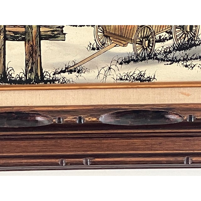 Arts & Crafts Vintage Winter Farm Landscape Oil by H. Hargrove For Sale - Image 3 of 9