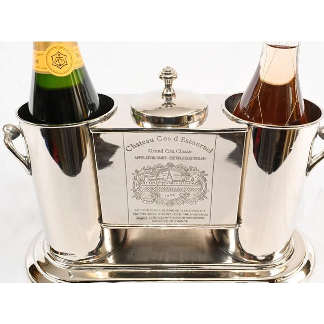 Metal French Silver-Plated Wine Cooler For Sale - Image 7 of 11