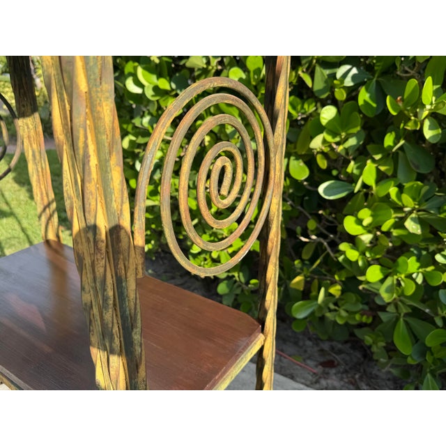 Vintage 76” Postmodern Sculptural Iron Etagere With Spiral Motifs For Sale - Image 9 of 11