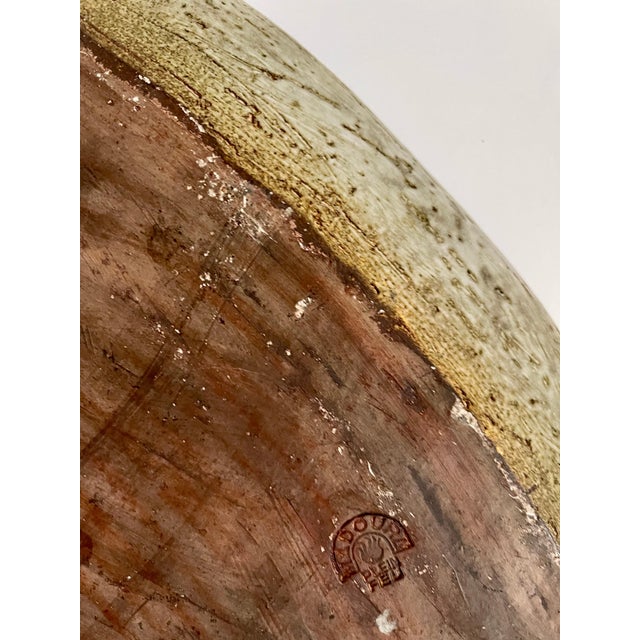 Mid 20th Century Large Hand Painted Abstract Ceramic Platter Stamped Madoura Plein Feu Brutalist For Sale - Image 10 of 16