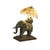 Decorative Elephant Lamp Brass Monkey Carved Wood Base Tiger Penshell Inlaid Umbrella Shade with Brass Tassels