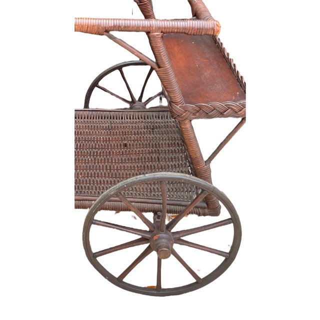 Antique Wicker Tea Cart Chairish