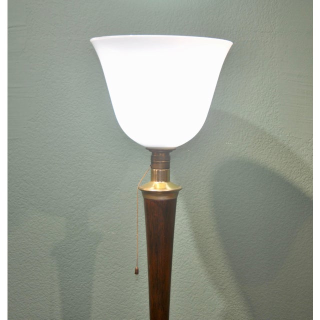 Brown French Art Deco Lamp from Mazda Brand For Sale - Image 8 of 13