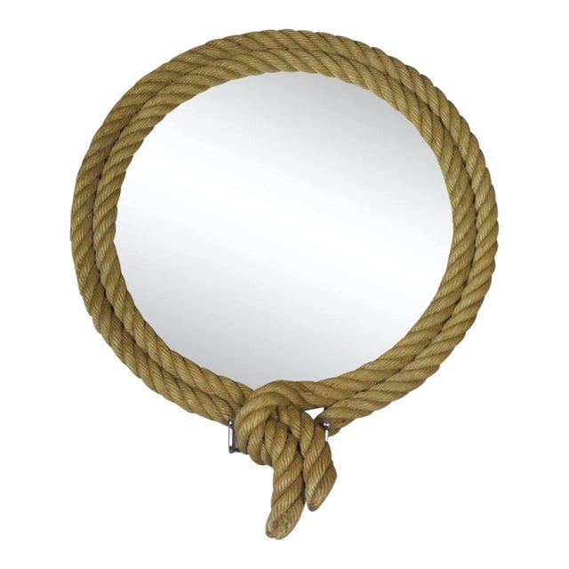 Circa 1960s Audoux Minet French Rope Mirror For Sale