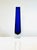 Mid-century vase made of cobalt blue overlay glass, set in a clear geometrically faceted crystal form and manufactured in...