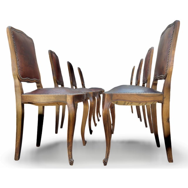 19th Century Elegant Set of Eight French Louis XV Antique Dining Chairs From the Late 1800s For Sale - Image 5 of 11