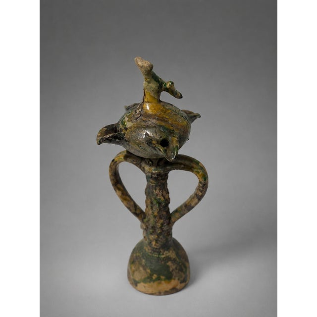 French Antique French Saintonge Glazed Terracotta Bird Roof Finial Sculpture For Sale - Image 3 of 10