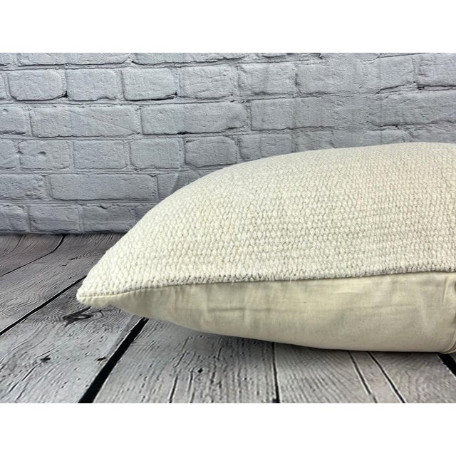 16 x 24 Hemp Pillow Turkish Cushion Natural White Pillow Cushion Cover For Sale - Image 4 of 4