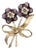 Vintage 1950s Signed Napier Purple Glass & Faux-Pearls Floral Spray Brooch For Sale