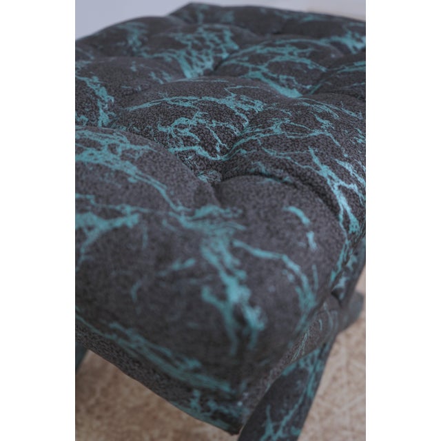 Pair of Designer Blue & Gray Upholstered Benches or Stools For Sale - Image 12 of 18