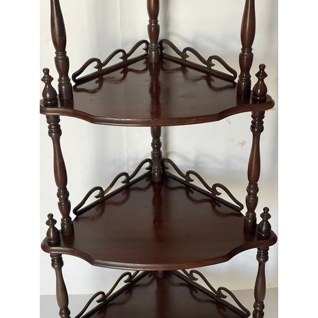 1930s 20th Century Corner Etagere Display Multitier For Sale - Image 5 of 5