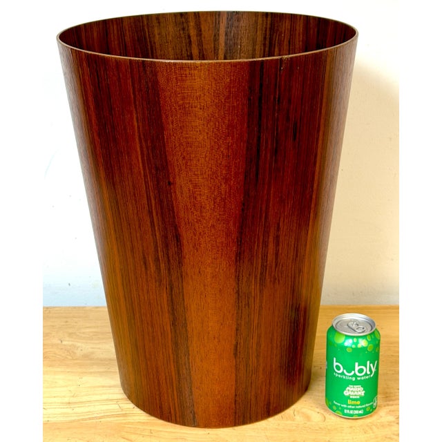Oversized Swedish Modern Figured Rosewood Wastebasket, Sweden, circa 1960s Martin Åberg for Servex, Sweden A rare...
