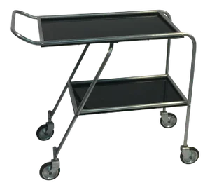 Aerodynamic Art Deco Aluminum & Black Bakelite Aero-Art Bar Cart