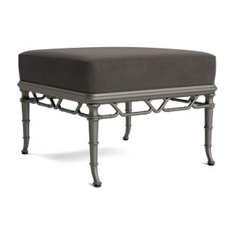 Brown Jordan Calcutta Ottoman, Mica frame with Fusion Charcoal fabric For Sale