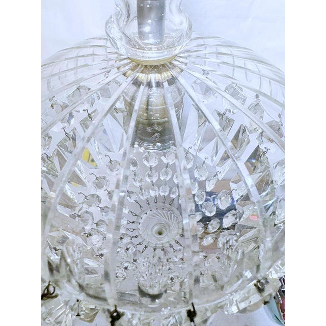 Antique Crystal Basket-Style Pendant Chandelier For Sale In New York - Image 6 of 8