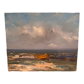 Late 20th Century Jacques Chardon (Stanislas Pozar, 1937–2014) Oil on Canvas Seascape, Signed For Sale