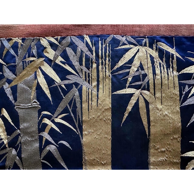 Japanese Embroidery Silk Bamboo Fukusa Meiji Period For Sale - Image 10 of 12