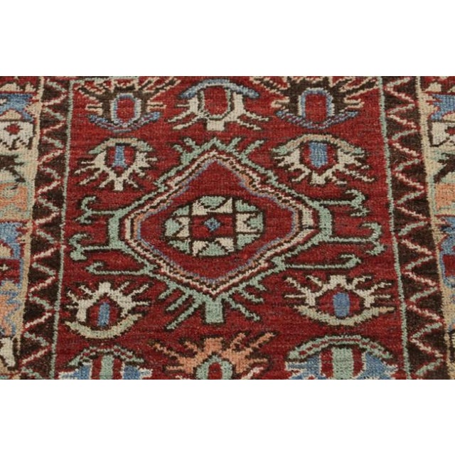 Rug & Kilim’s Twin Tribal-Inspired Rugs in Red With Geometric Patterns For Sale In New York - Image 6 of 7