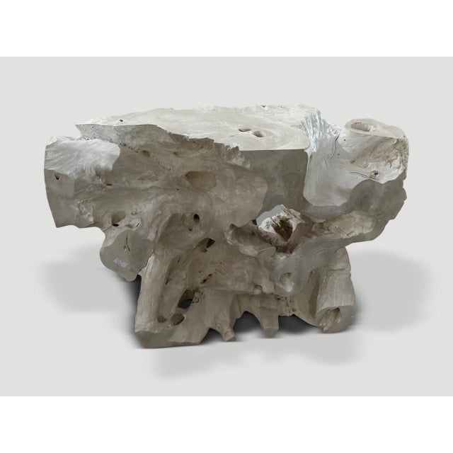 Andrianna Shamaris Century Old Bleached Teak Wood Console Table For Sale - Image 18 of 18