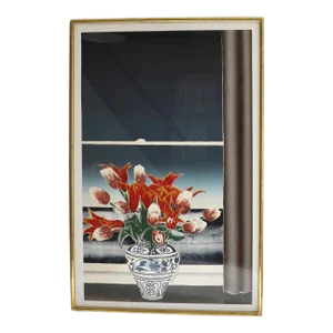David J. Goldstein Framed & Signed Hand Colored Woodcut