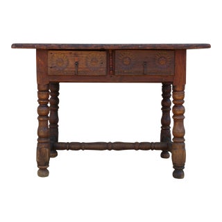 Antique Rustic Spanish Colonial Farm Table For Sale