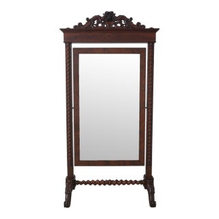 Antique Victorian Monumental Cheval Dressing Mirror For Sale