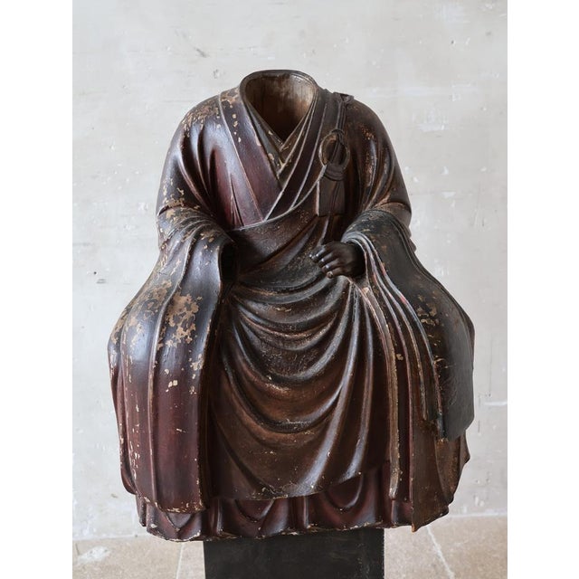 Japanese Kamakura or Muromachi Artist, Buddhist Monk's Robe, 1100s-1500s, Cedar For Sale - Image 3 of 18