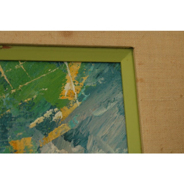 William Moninet Mid Century Expressionist Oil Painting of Tennis Player For Sale - Image 9 of 13