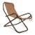 Vintage Italian Leather and Wood Rocking Chair 1960s For Sale
