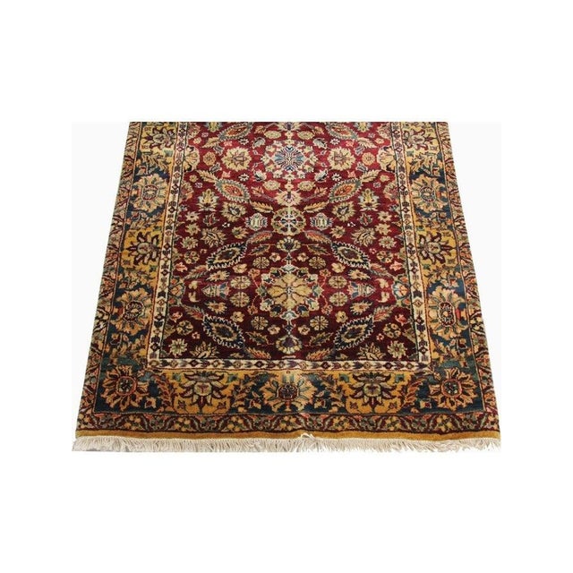 1990s 1990s Handwoven Indian Mughal Runner Rug 3x12 For Sale - Image 5 of 8