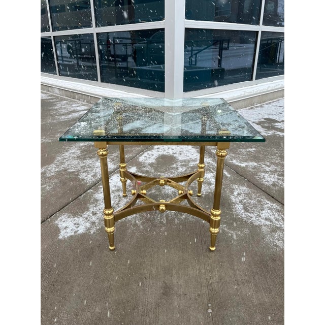 Neotransitional Gothic Brass End Table For Sale - Image 9 of 13