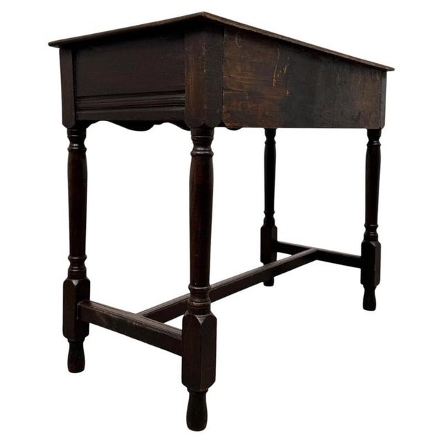 Brown Antique English Oak Side Table, 1700s For Sale - Image 8 of 12