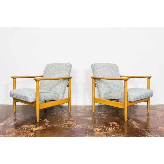 Blue Vintage GFM 142 Chairs by Edmund Homa for GFM, Poland, 1960s, Set of 2 For Sale - Image 8 of 16