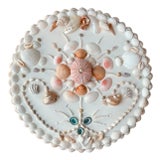 Coastal Wall Panel on Antique White Background, Shell Panel for Wall, Beach Home Wall Art For Sale