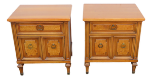 Burlwood Nightstands Bedside Side End Tables a Pair 6907