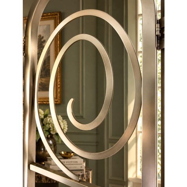 An exceptional example of American postmodern furniture design, this striking three-panel architectural room divider...